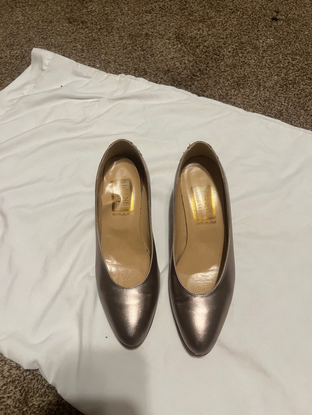 Beene Bag metallic made in Italy heels